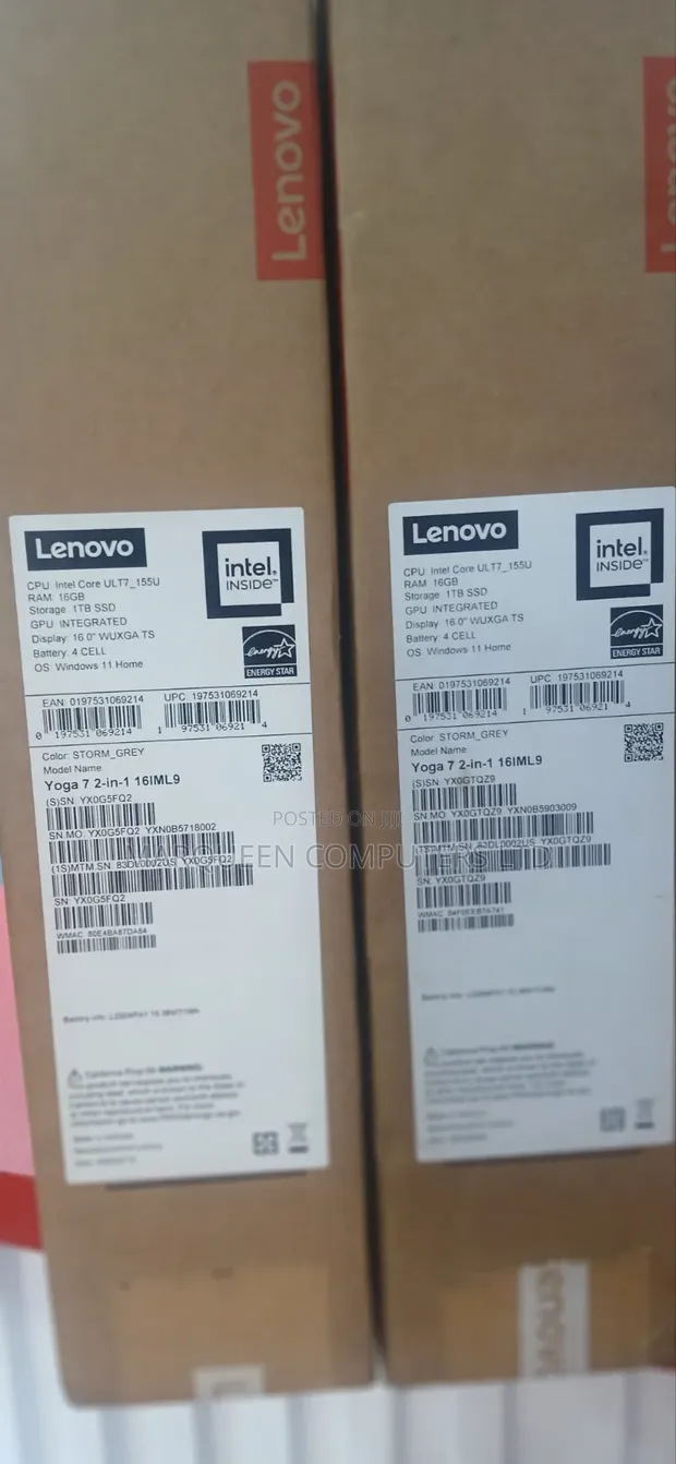 Sabon Lenovo Yoga 7 15ITL5 Laptop: Intel Core Ultra 7, 16GB RAM, 1TB SSD - 1
