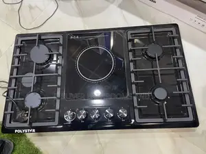 Polystar 5-Burner Gas & Electric Cooker, Black