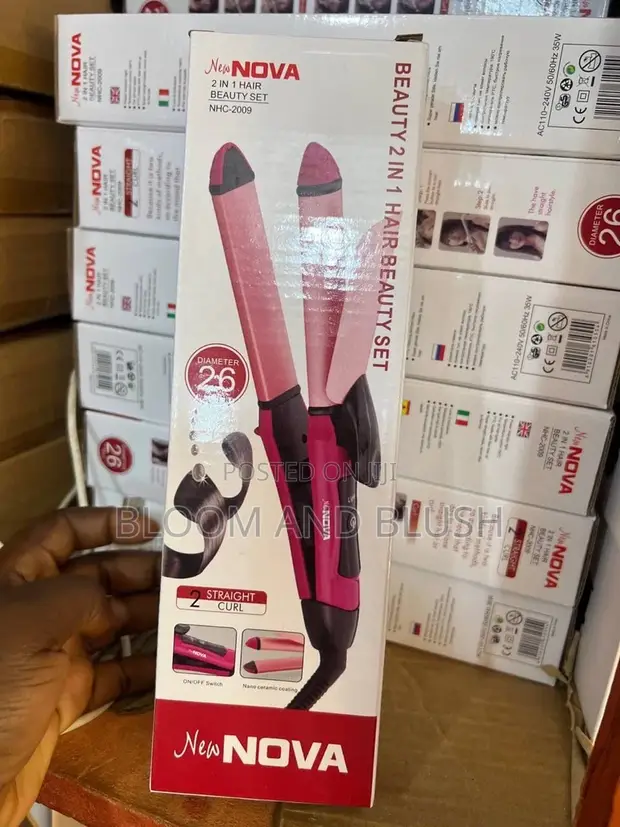 NOVA NHC-2009 2-in-1 Gashin Gyara & Curling Wand - 1
