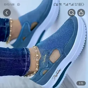 Ladies' Blue Platform Sneakers - Size 42
