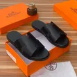 Hermès-Style Slip-On Flat Sandals - Black - 1