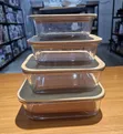 4-Piece Glass Food Storage Containers with Bamboo Lids - 3