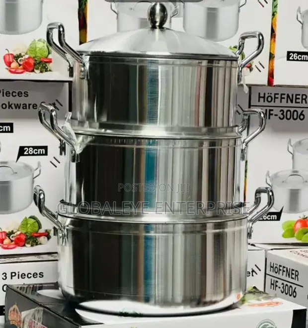 3-Piece Aluminum Pot Set (26cm, 28cm, 30cm) - 1