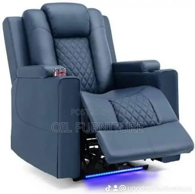Luxury Home Theater Recliner Chair with LED Lighting - 1
