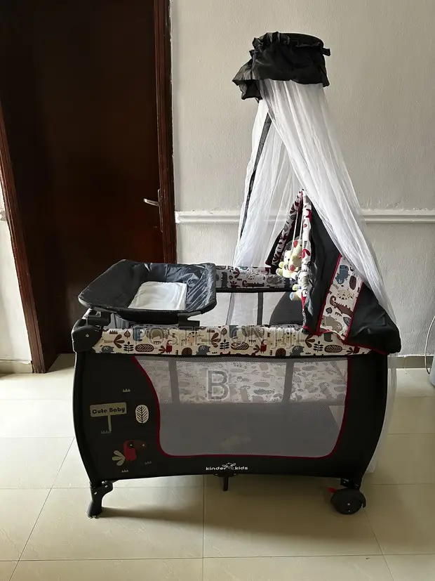 Kinder Kids Baby Cot - Grey - 1