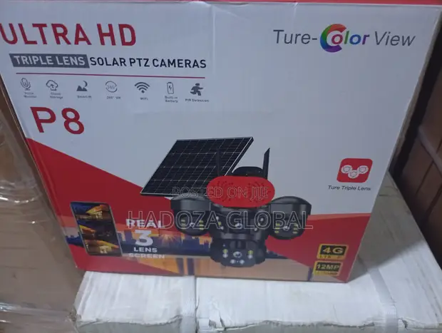 Solar Powered Outdoor PTZ Camera with Triple Lens - 1