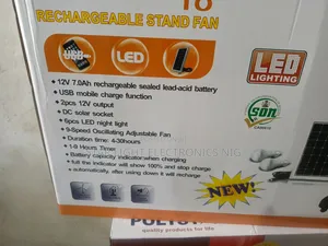 18 Inch Polystar Rechargeable Solar Fan
