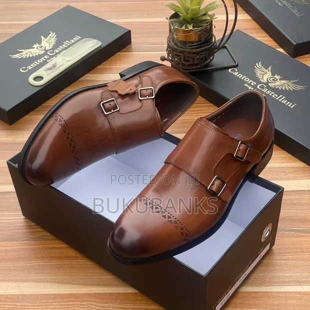 Men's Cantore Castellani Brown Monk Strap Shoes | Formal Smart Casual - 1