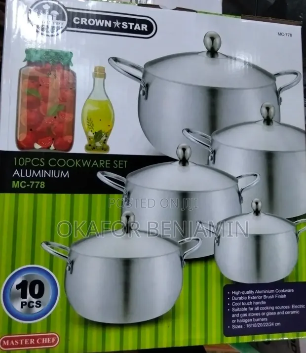 High Quality 10-Piece Aluminium Pot Set - 1