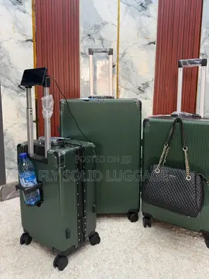 Fly Solid Aluminum Luggage with USB Port and Cup Holder