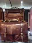 Luxury Leather Executive Rolling Duffel Travel Luggage Set - 1