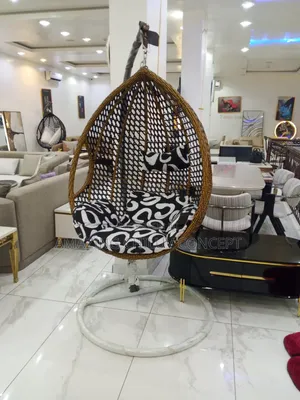 Elegant Hanging Egg Chair with Cushioned Seat
