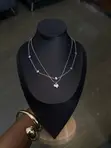 Double-Layered Stainless Steel Necklace - Silver Plated - 1