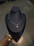 Double-Layered Stainless Steel Necklace - Silver Plated - 2