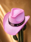 Men's Pink Leather Bucket Hat - 1