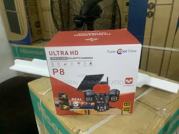 Triple-Lens Solar PTZ Security Camera - Brand New - 1