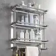 3-Tier Bakin Karfe Bango Shelfe - Mai Shirya Wanka - 2