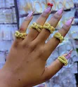 Stylish Gold Tone Knuckle Rings - 1