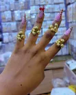 Stylish Gold Tone Knuckle Rings - 2