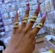 Stylish Gold Tone Knuckle Rings - 4