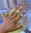 Stylish Gold Tone Knuckle Rings - 5