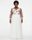 Ivory Mesh Overlay Gown - 1