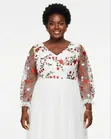 Ivory Mesh Overlay Gown - 2