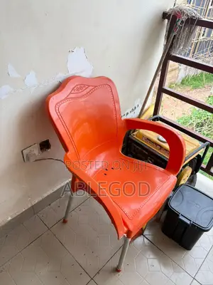 Plastic Chair with Iron Legs