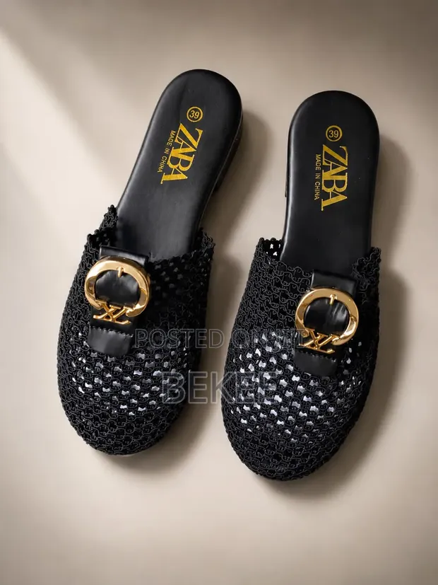 Zara Luxury Mesh Slides - Women's Size 40 - 1