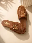 Zara Luxury Mesh Slides - Women's Size 40 - 3