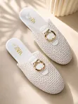 Zara Luxury Mesh Slides - Women's Size 40 - 4