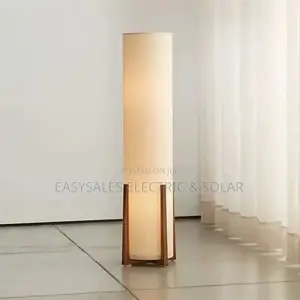 Fabric LED Floor Lamp - Wood Standing Light