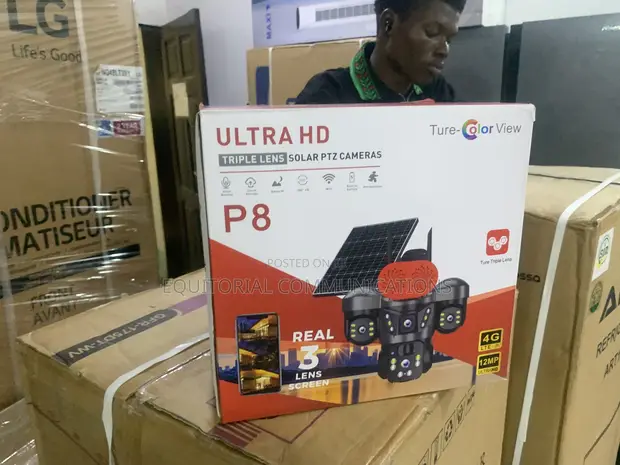 Ultra HD 3-Lens Solar PTZ Camera for Property Security - 1