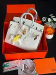 Luxury Hermes Epsom Leather Birkin Bag 25cm - 2