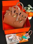 Luxury Hermes Epsom Leather Birkin Bag 25cm - 4