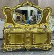 Royal Dining Set Mai kujeru 8 tare da Sideboard & Wine Bar - 2