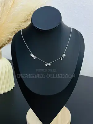 Silver Plated Stainless Steel Necklace da Rhinestones