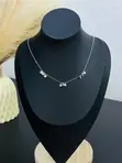Silver Plated Stainless Steel Necklace with Rhinestones - 1