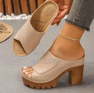 Women's Chunky Block Heels Sandals - Open Toe
