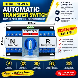 Automatic Change Over Switch: 63A 4P Dual Power ATS