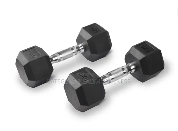 45kg Rubber Hex Dumbbells/Weights BT-006-W - 1