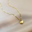 Elegant Gold Stainless Steel Heart Drop Pendant Necklace - 3