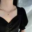 Elegant Gold Stainless Steel Heart Drop Pendant Necklace - 4