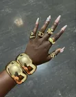 Babban Acrylic Statement Bangles - Zinariya - 2