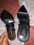 Zara Black Kitten Heel Shoes - Size 40 - 2