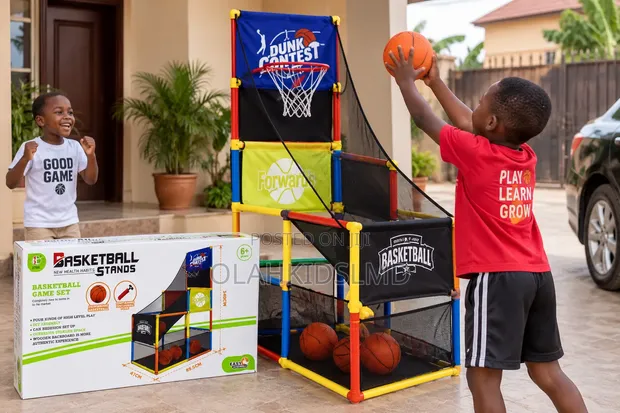 Kids Basketball Stand Game Set with Ball Return Net - 1