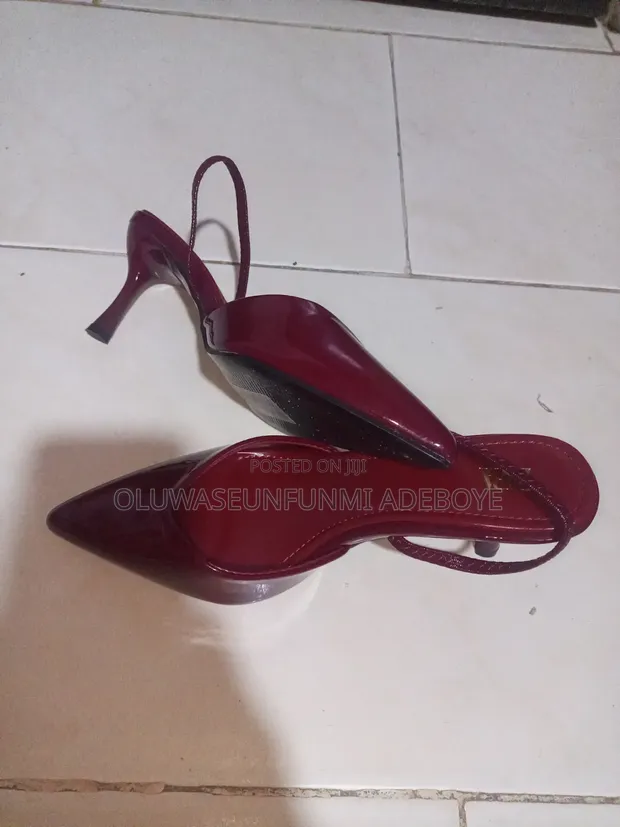 Brand New Zara Burgundy Slingback Kitten Heels - Size 38 - 1