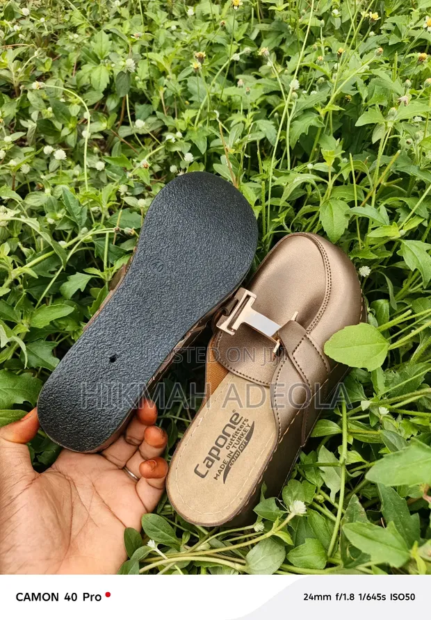Original Capone Brown Leather Slippers - Size 40 - 1
