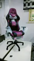 Black and Purple Gaming Chair da Headrest da Lumbar Support - 1