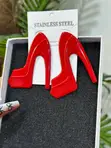 Fashion Statement Earrings - Red & Gold - 1